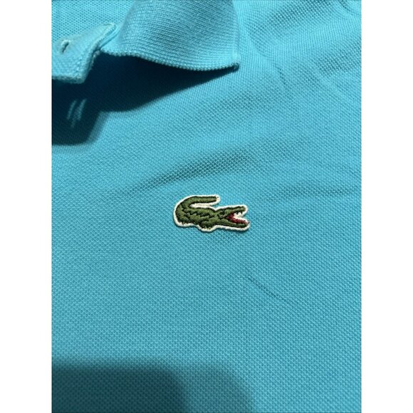 Lacoste Polo Shirt Mens XL 6 Blue Short Sleeve Croc Logo Classic Pique 5191L - Picture 2 of 4